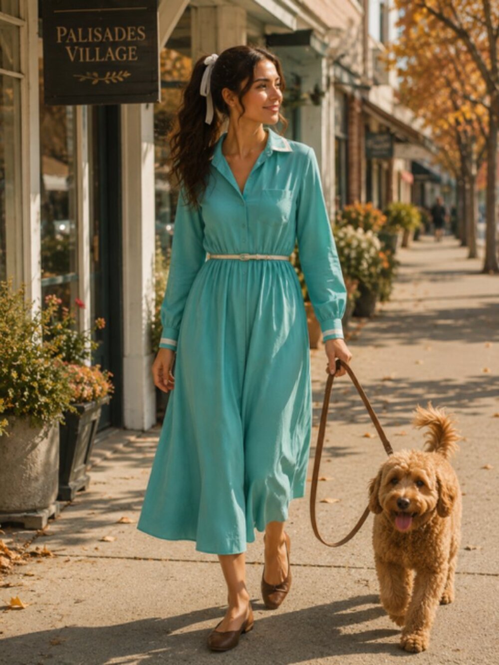 Vintage Dress 1970 Tiffany Blue Dress Willi Brand of California Made in USA